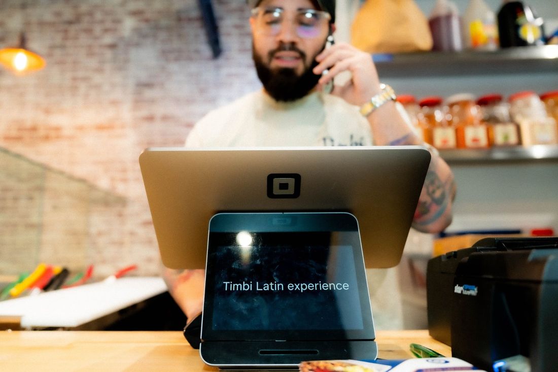 Taking an order at the counter